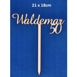 SKLEJKA #3mm 50 urodziny / 21x18cm / Topper 50-tka / Waldemar 50 / 1240 / Waldek